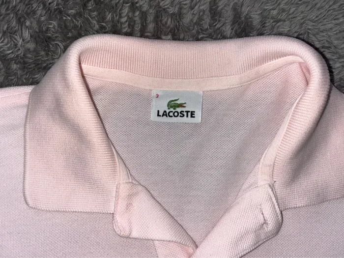 Polo Lacoste rose pastel homme taille 3 (taille M) parfait état - photo numéro 4