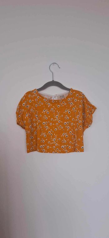 Top moutarde fleuri - Kiabi - Taille 3 ans
