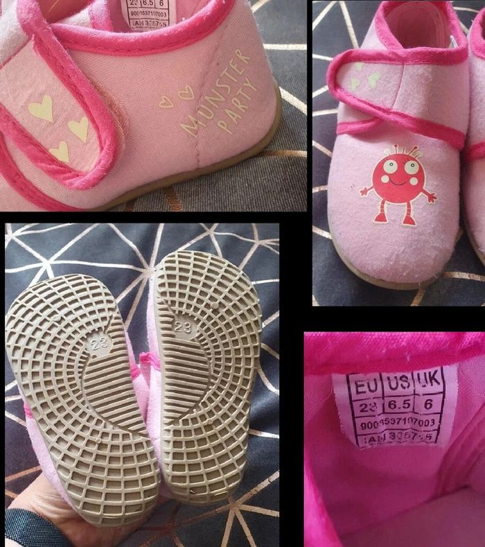 Chaussons souple fille, rose pointure 23 - photo numéro 2