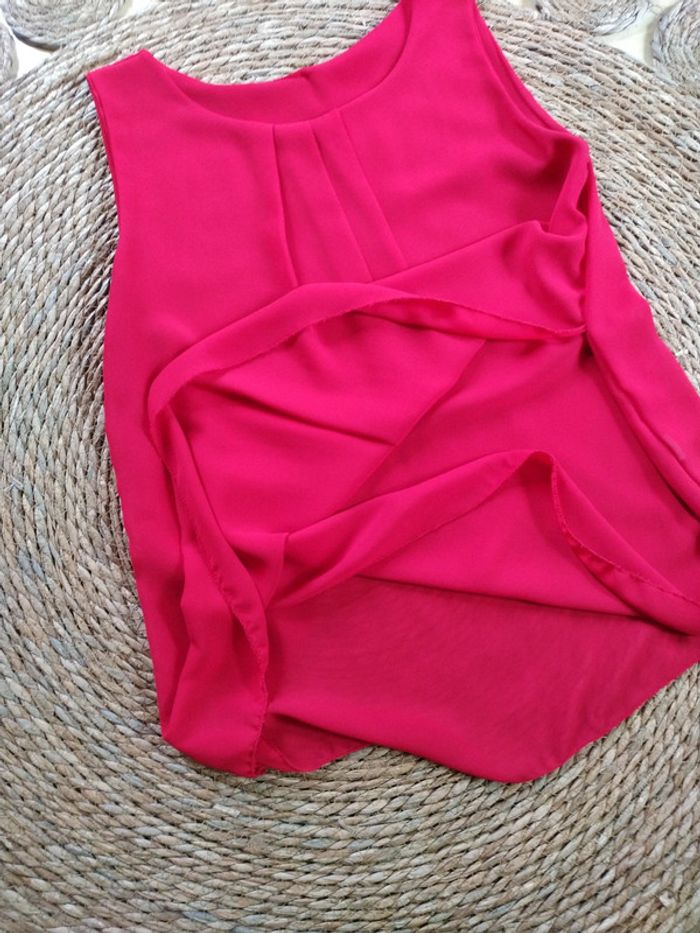 Top rouge en voile taille M - photo numéro 4