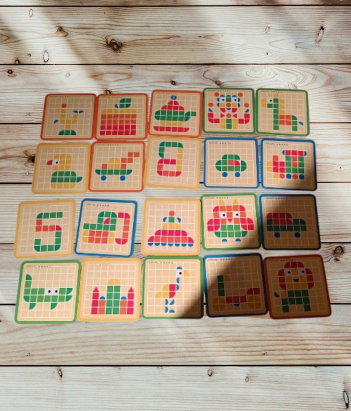 Jeu éducatif puzzle mosaïque Montessori en bois – Formes & couleurs - photo numéro 4