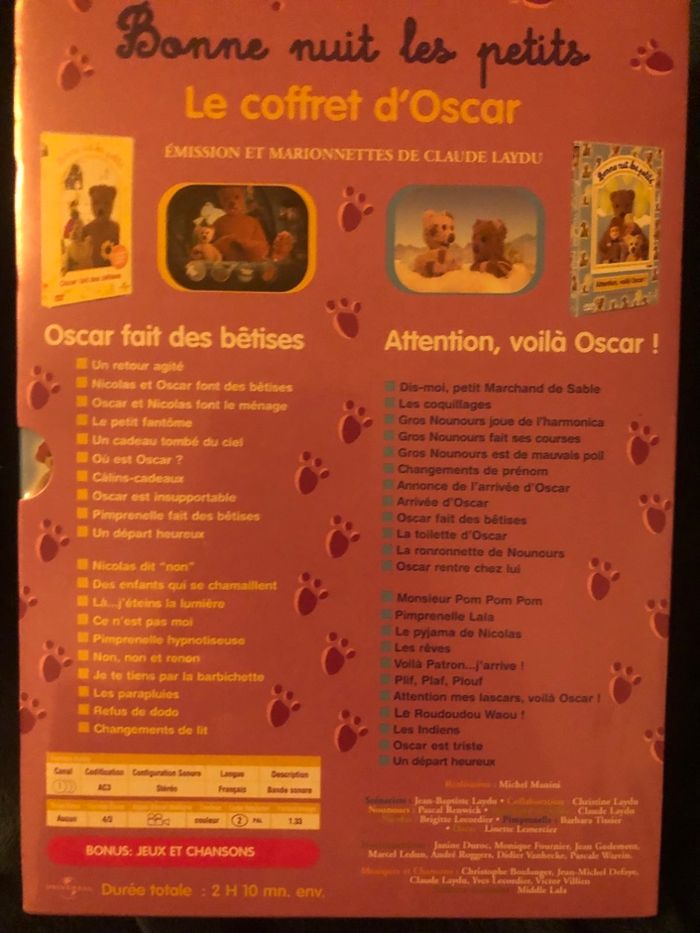 Coffret 2 dvd Bonne nuit les petits Le coffret d’Oscar - photo numéro 2