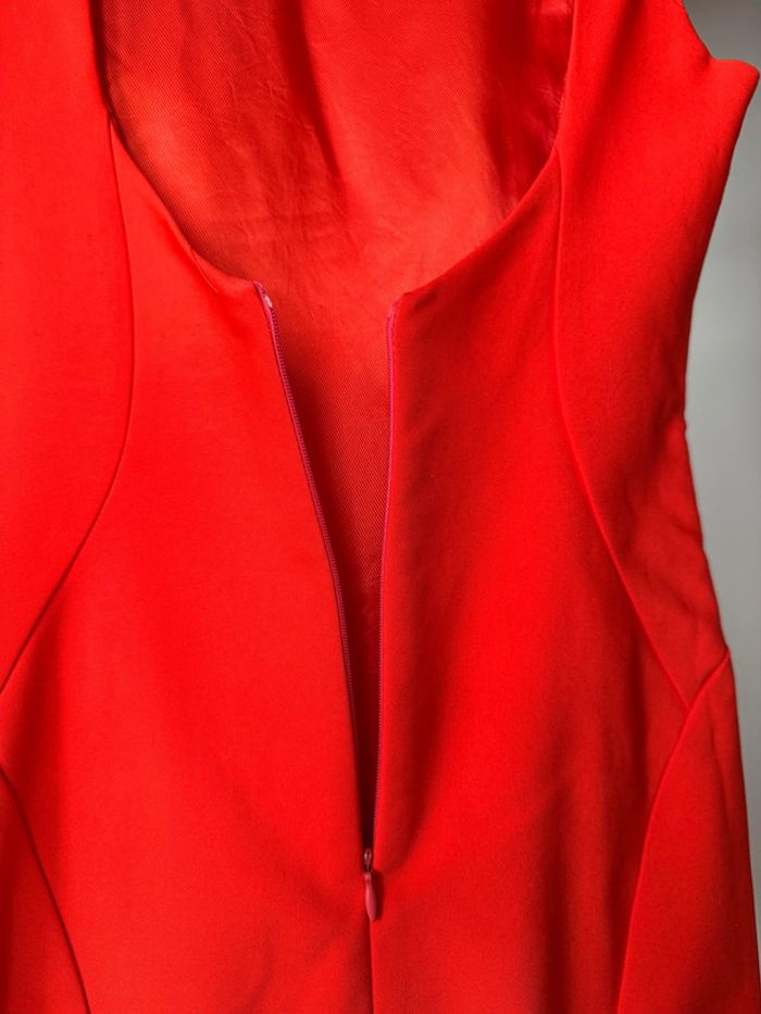 Robe dos dénudé orange rougeâtre moulant sans manches S Zara - photo numéro 5
