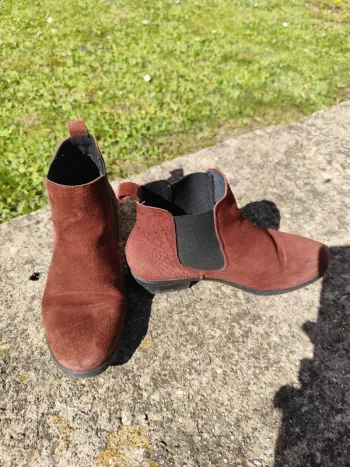 Bottines bordeaux