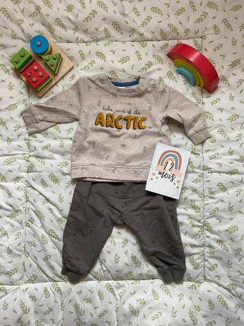 ensemble jogging beige et gris 12 mois tex