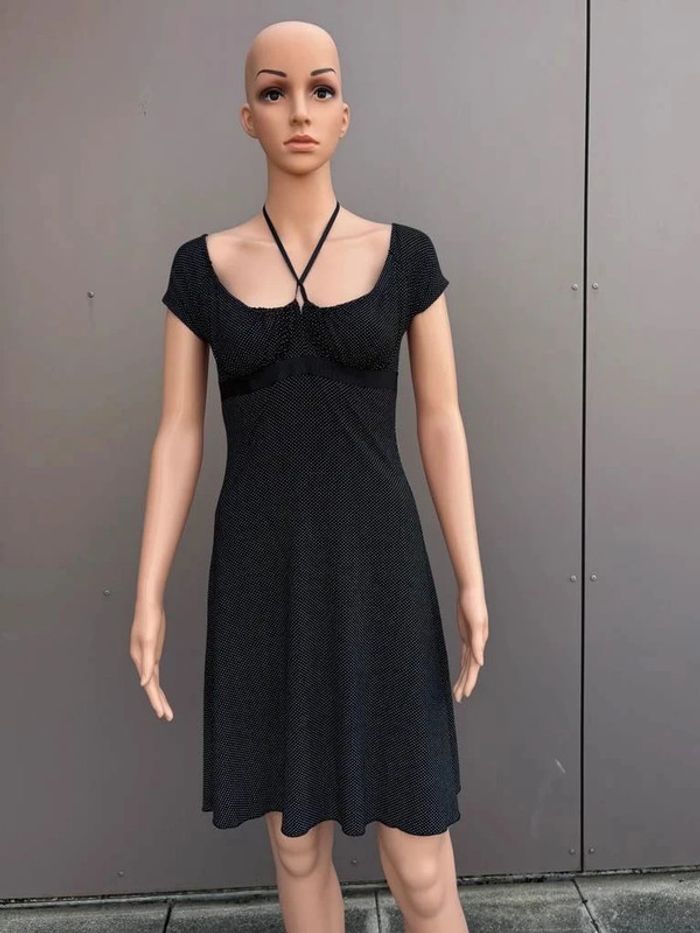 Robe noire à pois blancs Cache Cache – Taille 38 – Très bon état