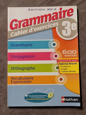 Grammaire 3e - Cahier d'exercices Cécile de Cazanove, Pierre-Alain Chiffre