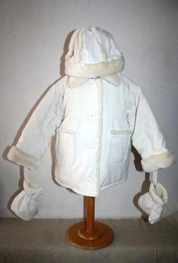 Manteau Londonfog + chapeau + moufles 2 ans