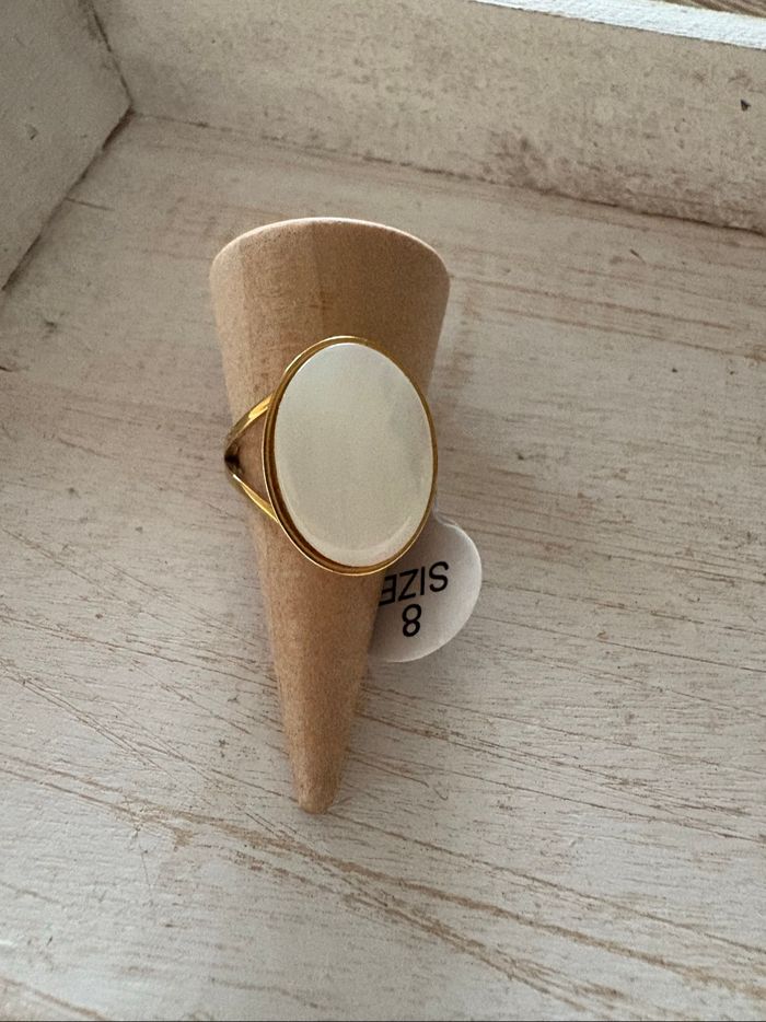 Bague dorée et blanche T8 - photo numéro 7