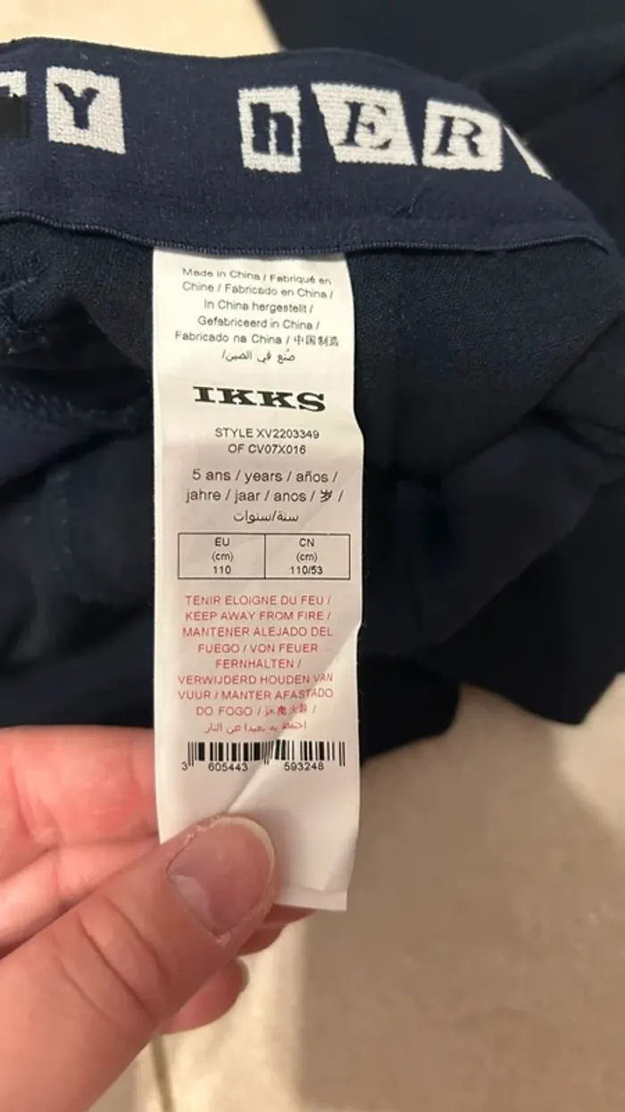 Pantalon forme chino navy en maille garçon IKKS 5 ans - photo numéro 10