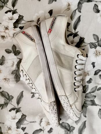 Basket en cuir blanche Diesel