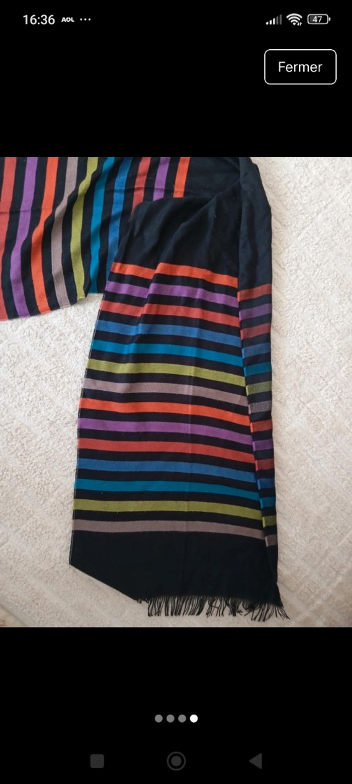 Écharpe noire multicolore - photo numéro 4
