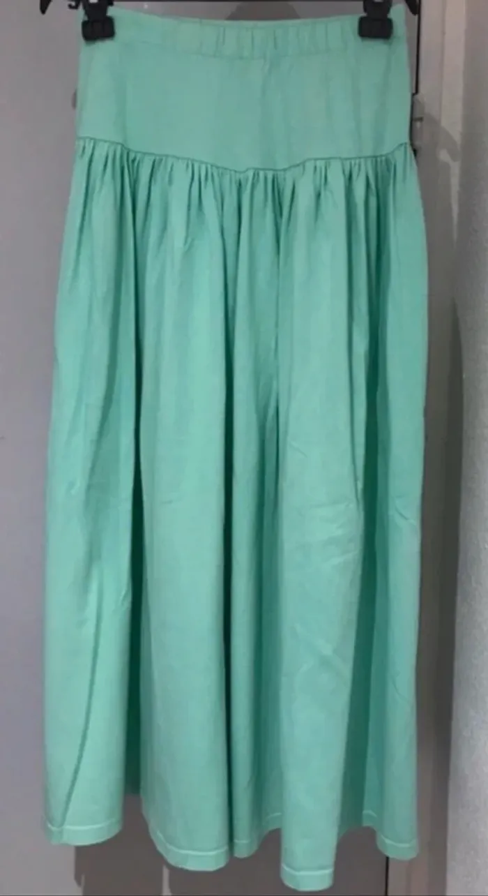 Jupe femme été d.dalis vintage longue uni menthe clair taille 2 - photo numéro 2