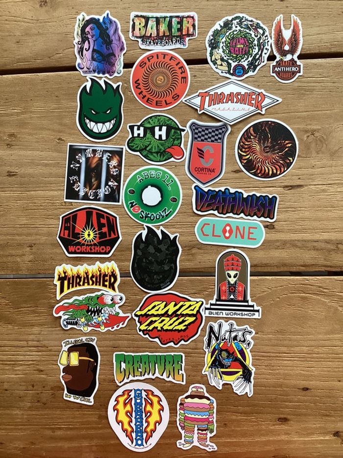 25 Stickers de marque de skate
