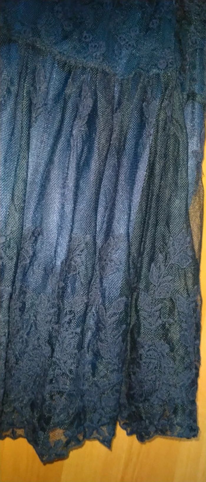 Jupe de fête volantée en tulle et broderies marine femme taille unique it hippie - photo numéro 6