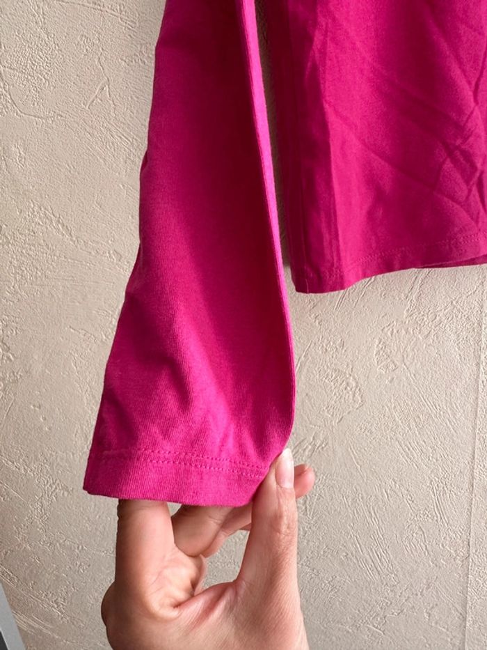 T-shirt rose col roulé en coton manches longues imprimée fille 10 ans comme neuf - photo numéro 3