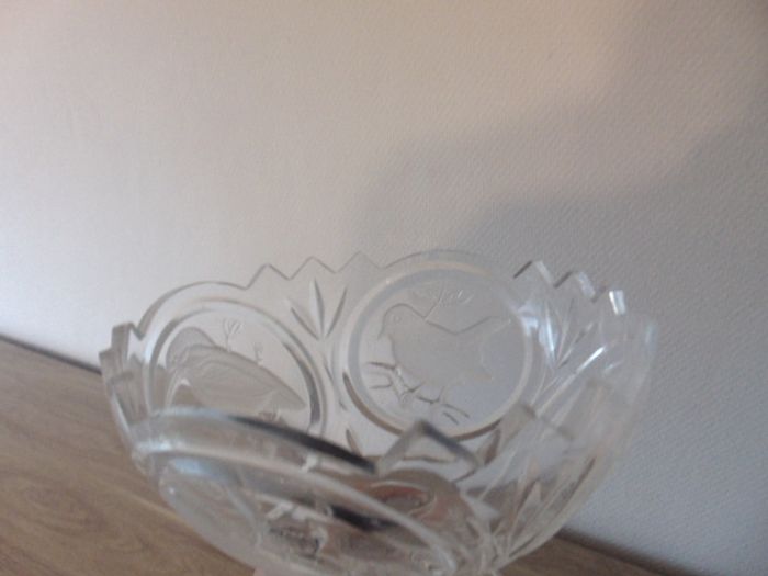 Coupe en cristal taillé – Décor d’oiseaux – Style Art déco / Inspiration Lalique - photo numéro 3