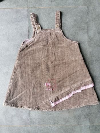 Robe bébé fille daim marron et rose