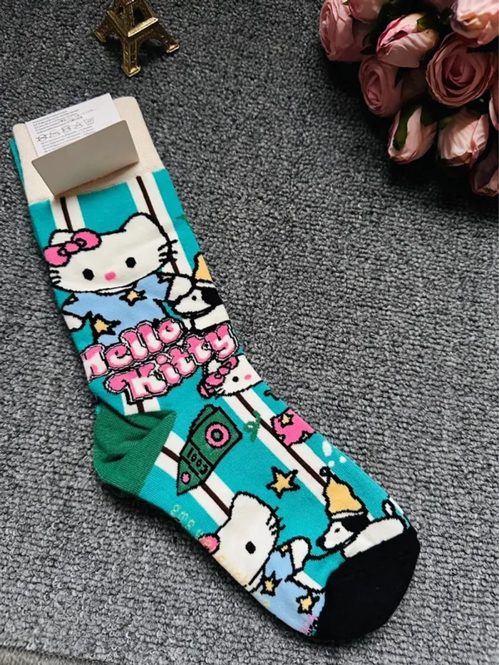 🇫🇷 Made in France – Chaussettes fantaisie GMS Wellgushine – Hello Kitty & amis - photo numéro 2