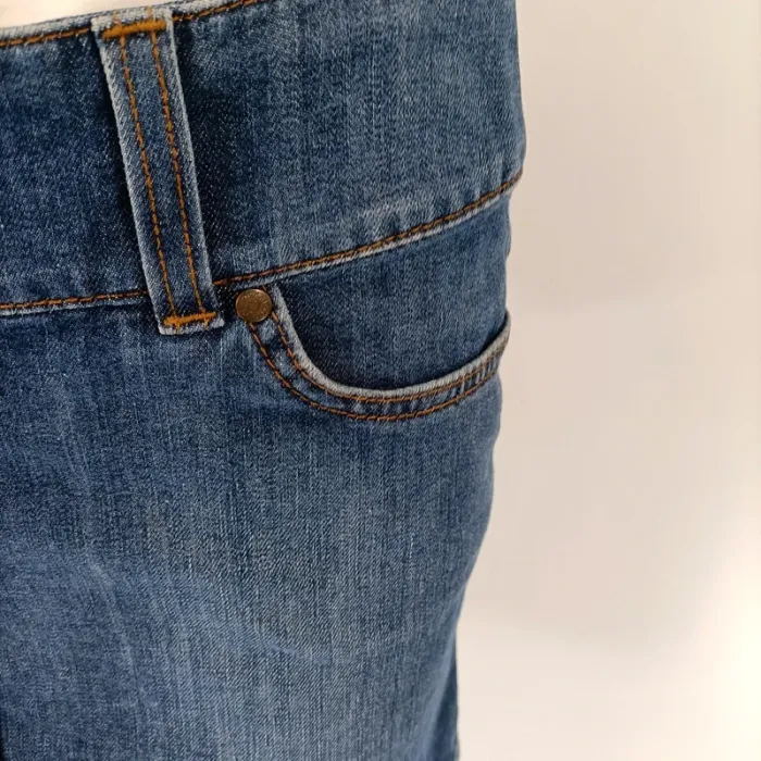 Mini jupe en jean Kookai - taille 36 - agraphe + zip - empiècements jeans A180 - photo numéro 3