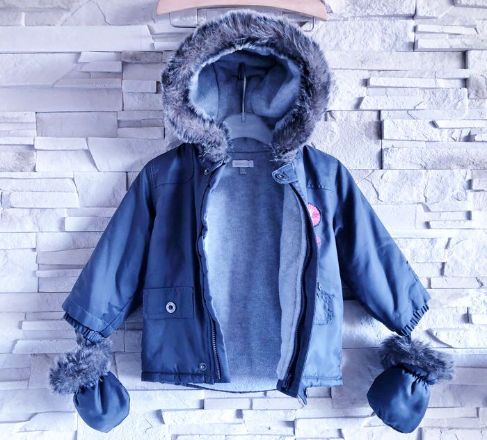 ABSORBA - NEW - MANTEAU A CAPUCHE & MOUFLES PROTECTION IDÉALE FROID & PLUIE 12M - photo numéro 3