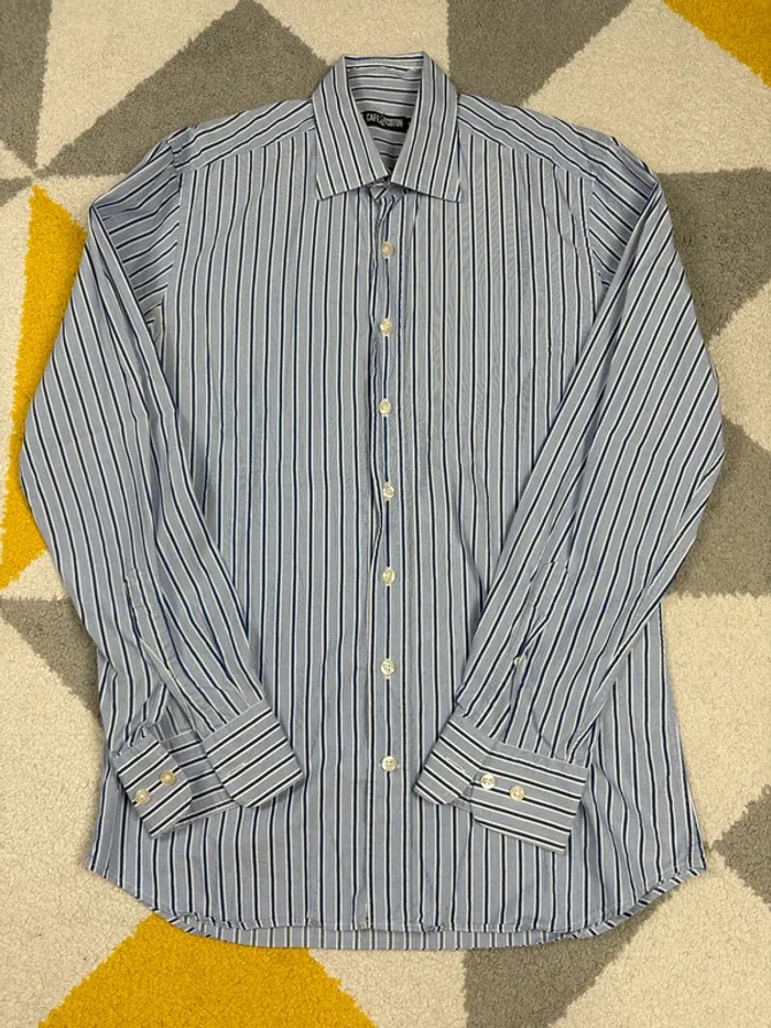 Chemise à rayures Café Coton | Blanc et marine | Taille M - photo numéro 2