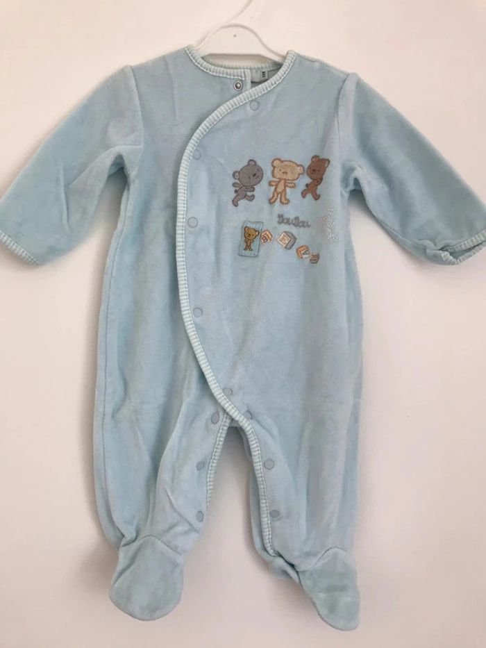 pyjama velours 1 pièce ouverture devant