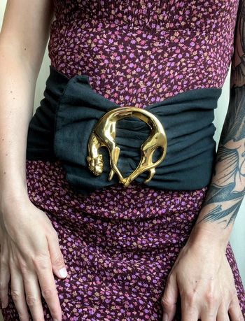 Ceinture de taille panthère vintage kitsch 80s - Taille 80cm