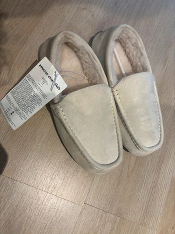 Mocassins pantoufle beige fourré