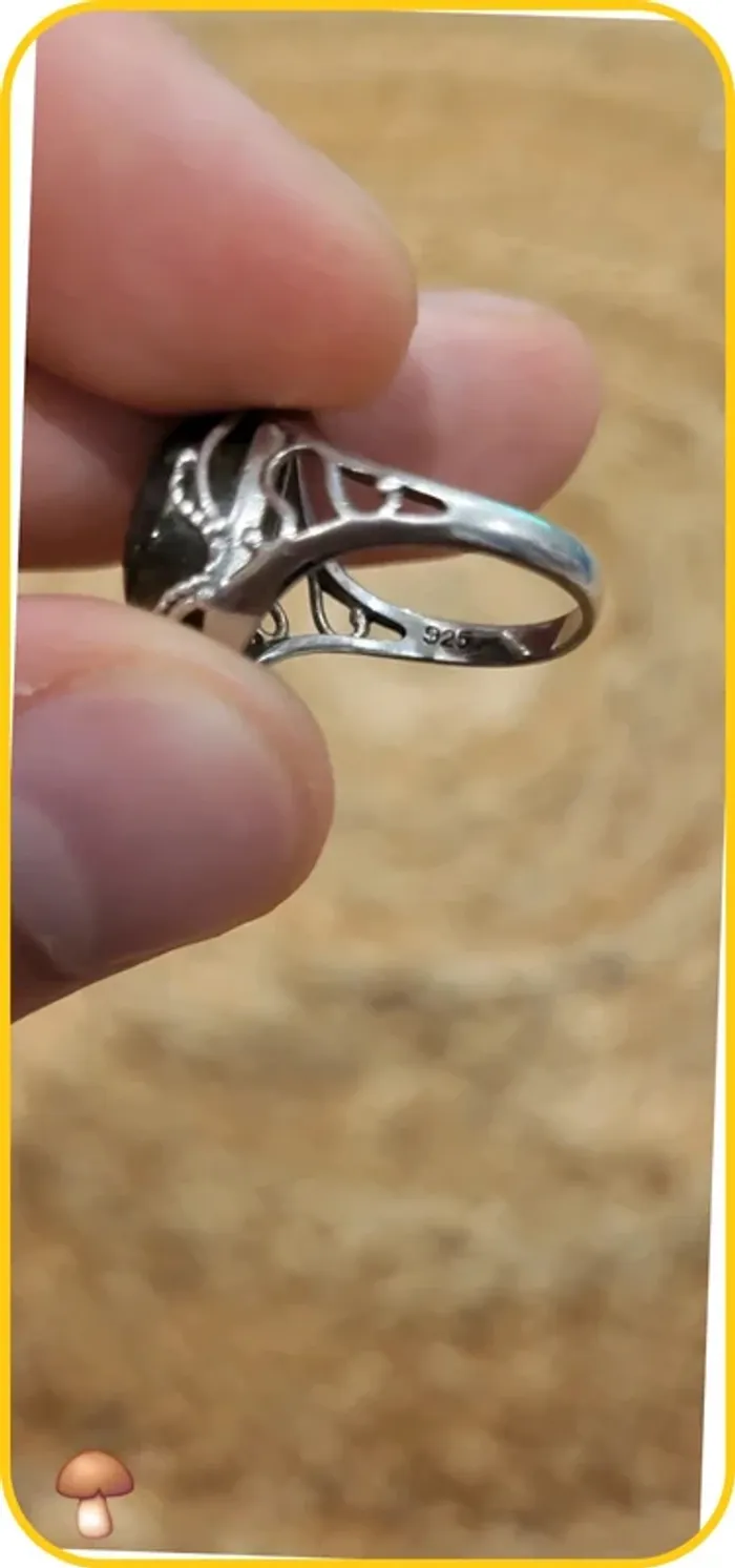 Bague labradorite en argent 925 avec poinçon - Très bon état - photo numéro 4