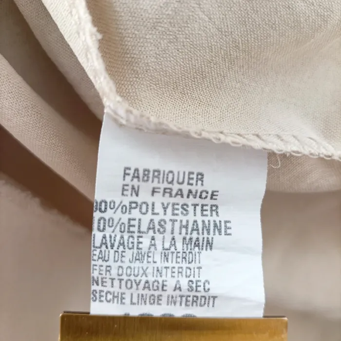 Tunique beige manches longues taille froncée col tunisien fluide T1 A1438 - photo numéro 7