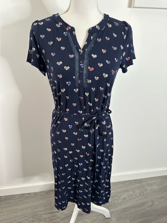 Robe bleue marine et multicolore petits cœurs Vive Maria T36 S
