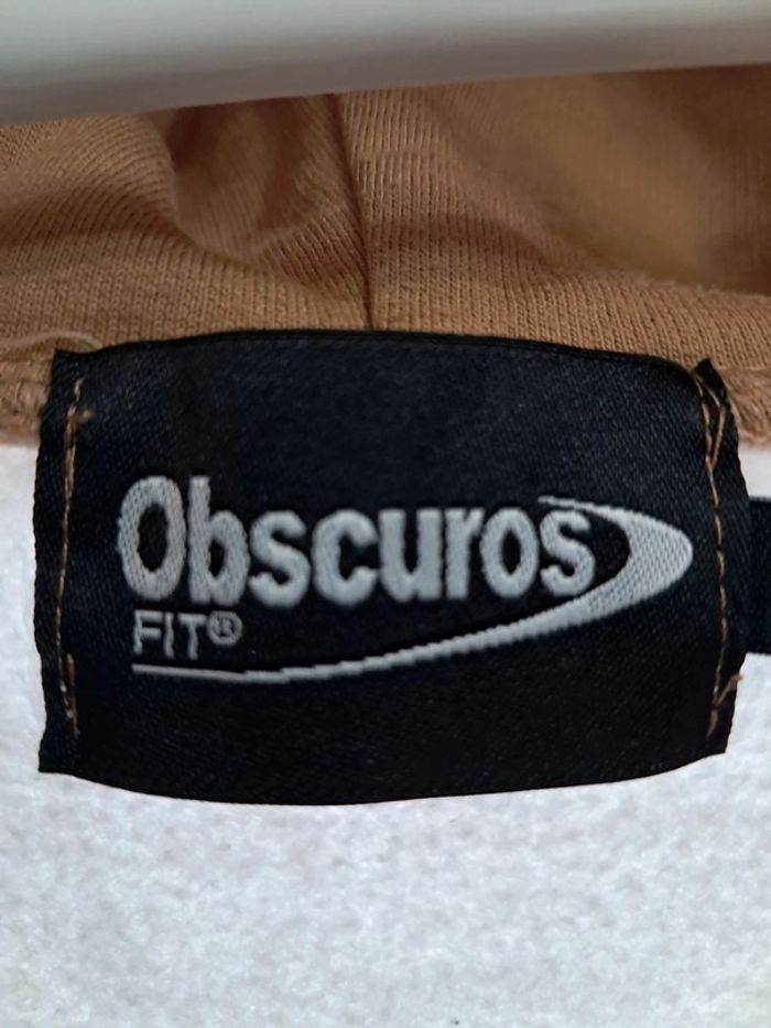 Veste mixte sweat à capuche sport ou citadine marron clair et blanche - Obscuros - T38/40 - photo numéro 3