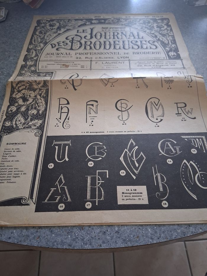 Le journal des brodeuses "1er  décembre  1947" N- 633