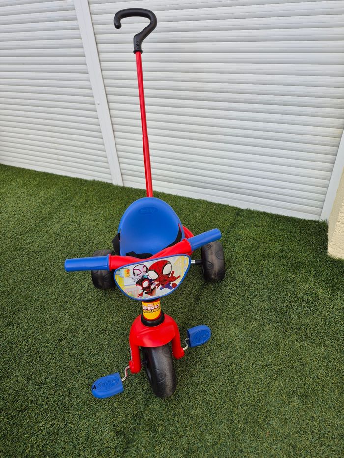 Tricycle vélo bébé enfant évolutif be fun spidey spiderman smoby - photo numéro 9