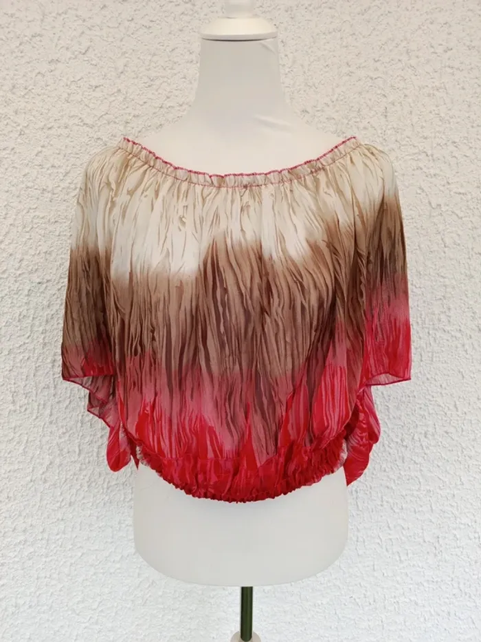 Top fluide transparent coloré taille 46/48 effet tye and dye