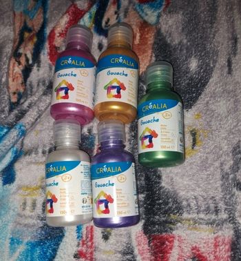 Lot de 5 Gouaches de 150 ml Créalia + Une Toile Hema