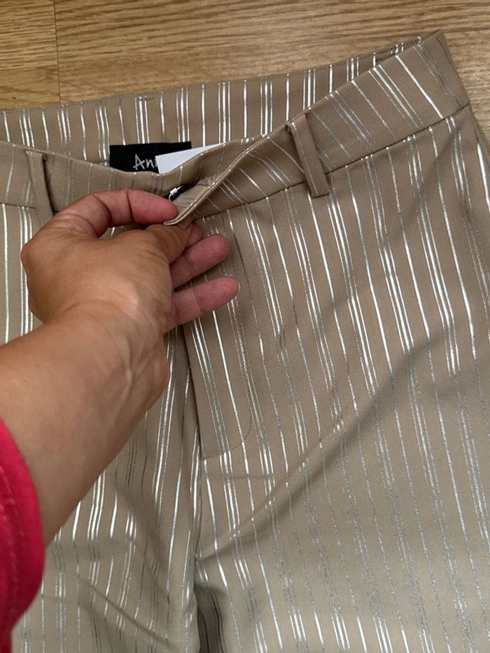 Pantalon à rayure argenté taille 36 - photo numéro 11