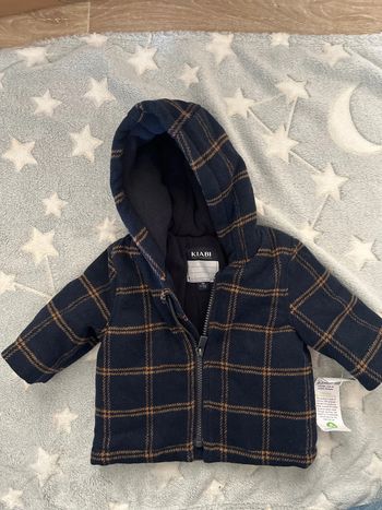 Manteau carreaux bleu marine