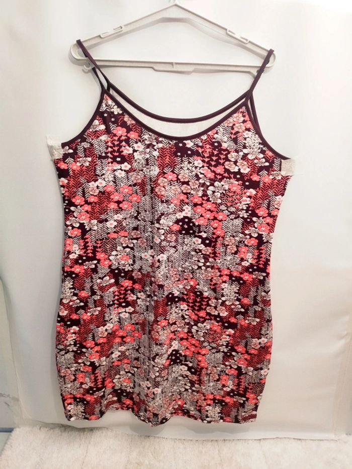 🌸 Robe d'été courte à bretelles motif floral taille xxl neuve🌸
