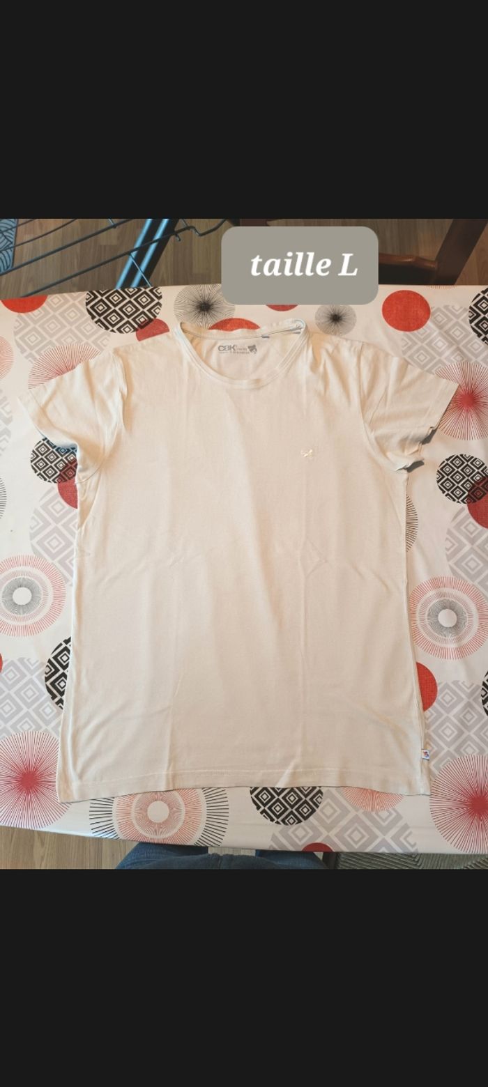 T-shirt beige manches courtes 👨 taille L