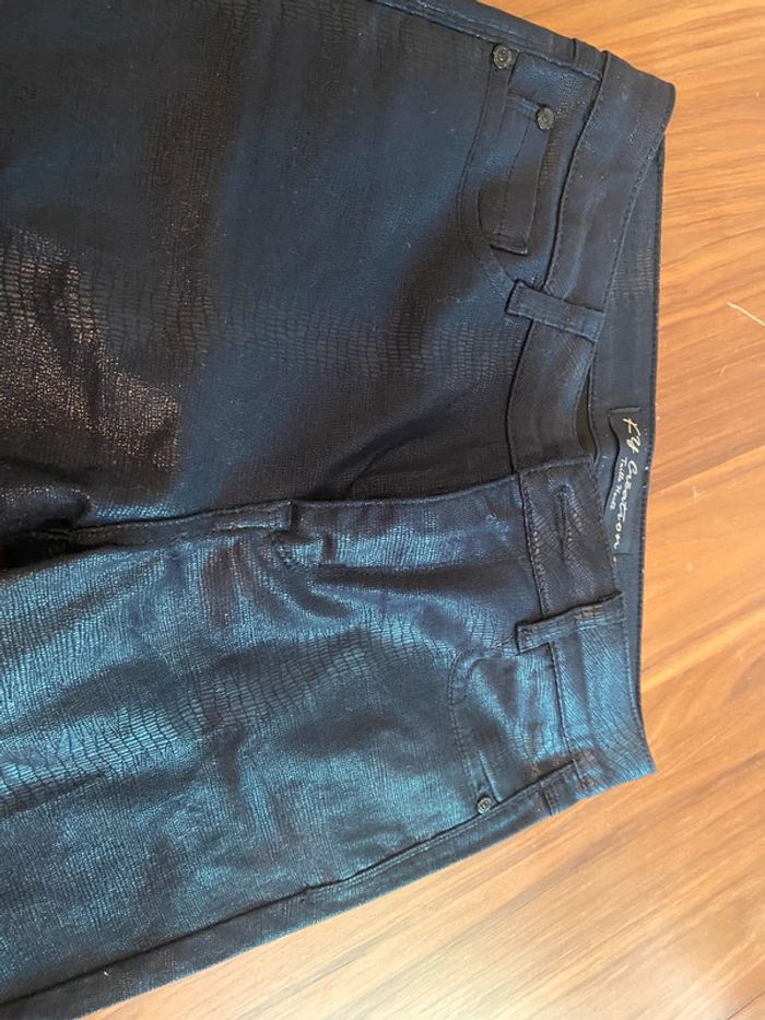 Jean femme taille haute imitation cuir- KY creation- taille 1/S neuf - photo numéro 6
