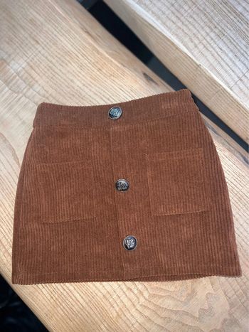 Jupe fille velours côtelé shein 3 ans camel