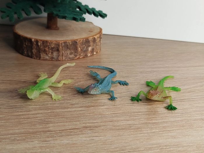 Figurine reptile lot 3 lézards