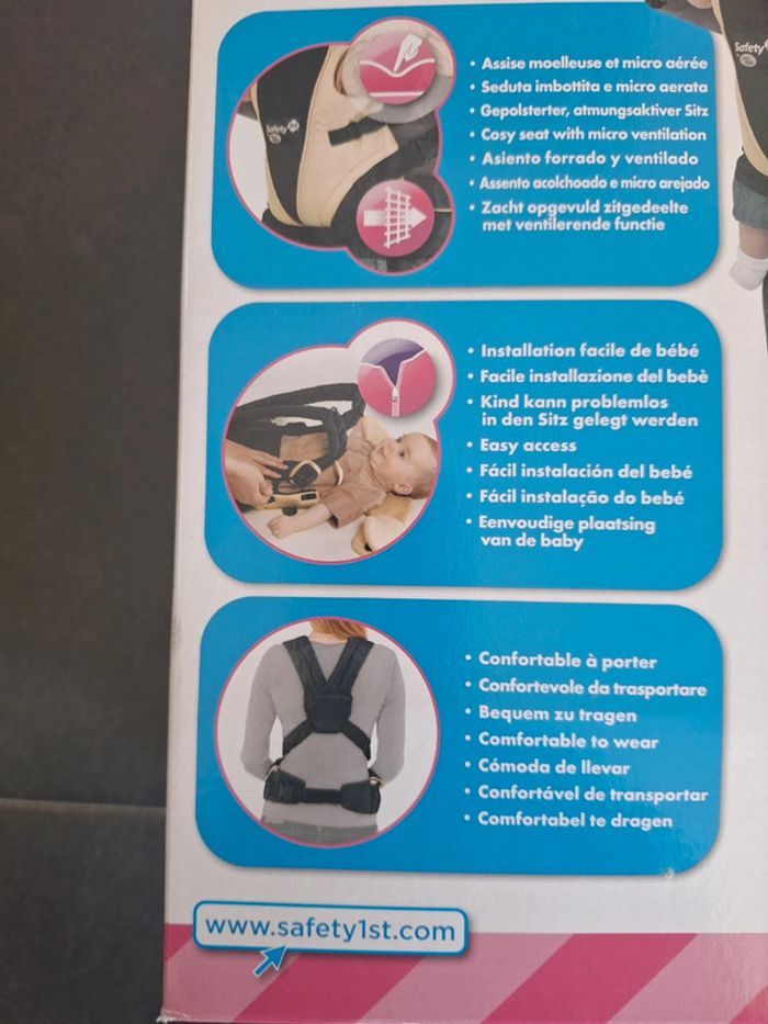 Porte-bébé utilisé une fois avec boîte Marque safety très bon état - photo numéro 2