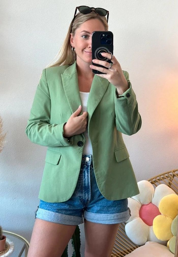 Blazer vert pomme taille 34 - Zara