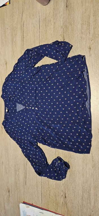Blouse bleu foncé, manches longues, Esprit, taille 42/44