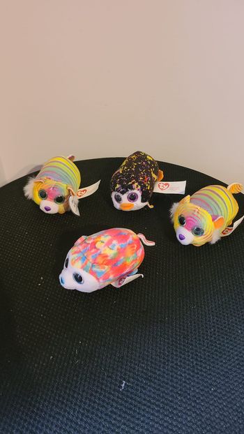 Mini peluche TY Beanie Babies Boos de McDonald's, lot de 4 animaux multicolores