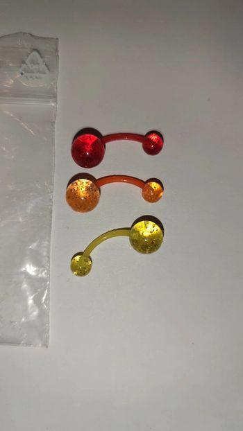 Lot de 3 piercings nombril acrylique barre souple  flexible