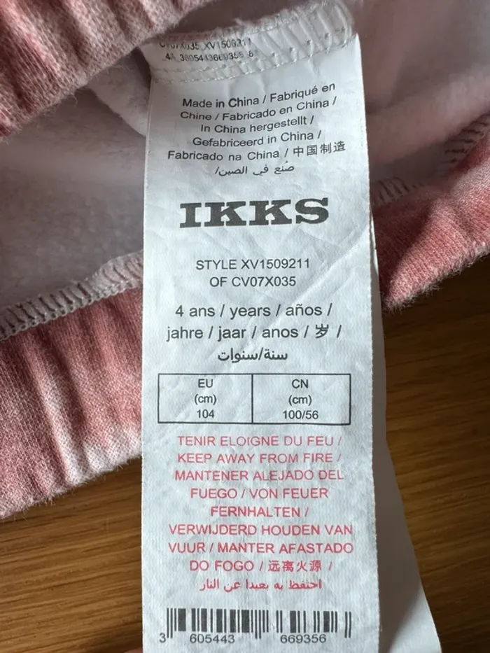 Jogging 2 pièces avec sweat à capuche et pantalon rose pâle avec/rose - Taille 4 Ans - photo numéro 5